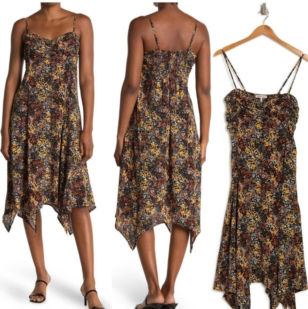 BCBGENERATION Floral Sleeveless Handkerchief Hem Dress